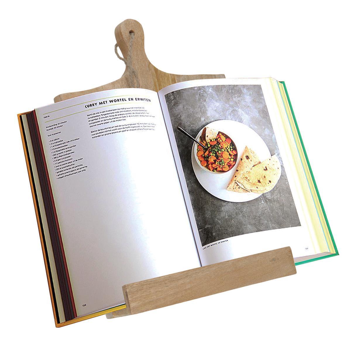 Kookboekstandaard Gunnar - Hout en Metaal - Stijlvolle Houder voor Kookboeken en Tablets — cadeau in Kookcadeaus - foto 2