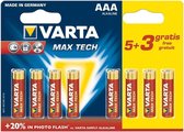 Varta Max Tech AAA, Batterie à usage unique, AAA, Alcaline, 1,5 V, 8 pièce(s), Multicolore