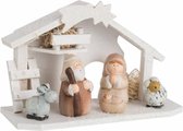 J-line Kerststal Hout/Poly Creme Medium