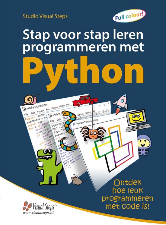 Boek: Stap voor stap leren programmeren met Python, geschreven door Studio Visual Steps