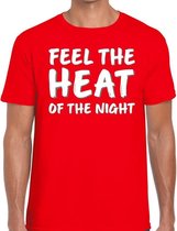 Rood feest shirt - Feel te heat of the night voor heren XXL