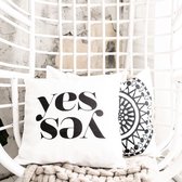 | Kussenhoes Yes | Black and White | Kussenhoes 45 x 45 cm