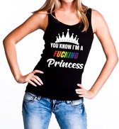 Zwart You know i am a fucking Princess tanktop dames L