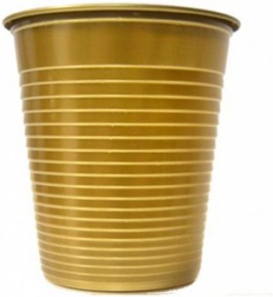 Hymne Ru voorkomen VOORDEELPAK: Goudkleurige plastic bekers, 200 cc - verpakking van 50 bekers  | bol.com