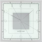 NeXtime Fancy Square - Klok - Vierkant - Glas - 43x43 cm - Wit
