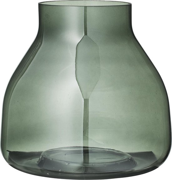 daarna Bij motor Bloomingville vaas donker groen glas Ø20xH19,5 cm | bol.com