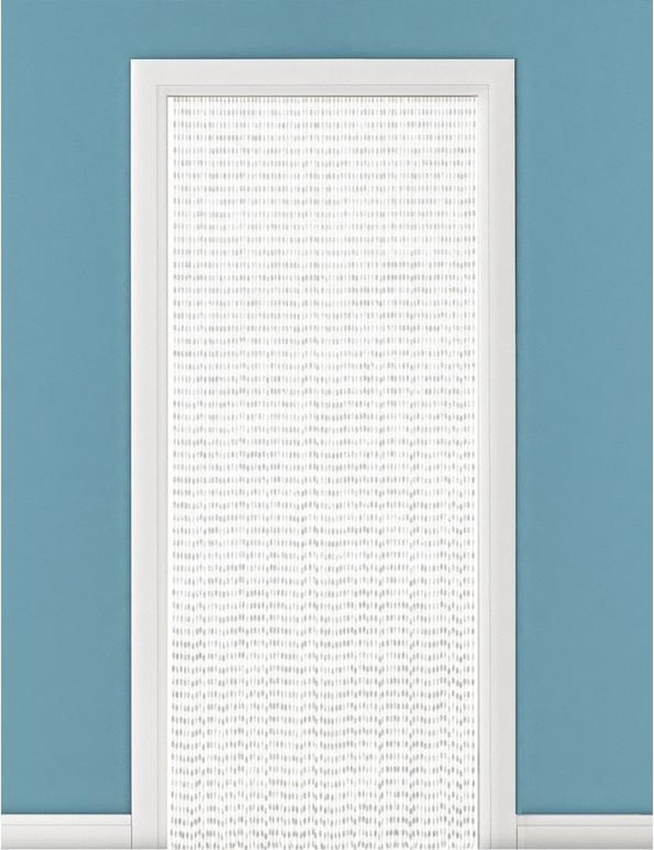 Kralengordijn/deurgordijn wit 90 x 220 cm - Vliegenwerend - Gordijn met kralen woondecoratie - Merkloos