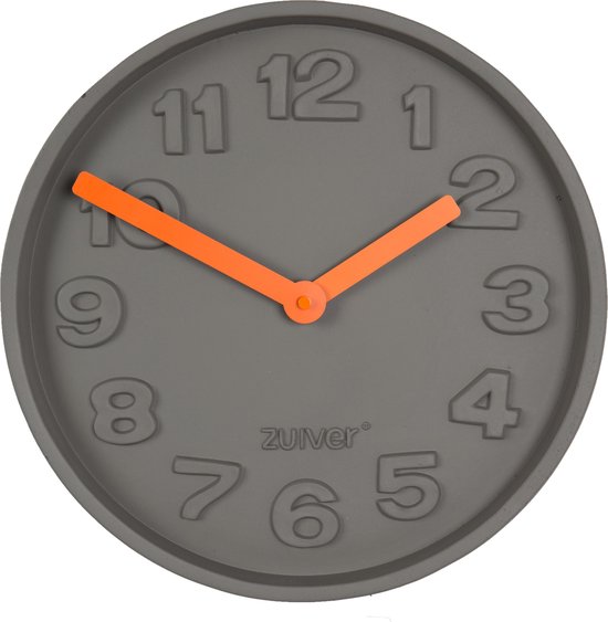 Zuiver Concrete Time - - Grijs/Oranje bol.com