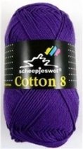 Cotton 8 Scheepjes 661 Paars. PAK MET 11 BOLLEN a 50 GRAM. KL.NUM. 10.