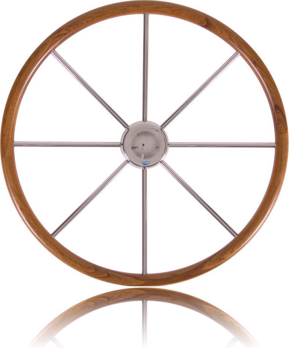Stazo RVS Stuurwiel Type 13 met teakhouten rand Ø 70cm