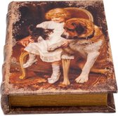 Book box 20 cm Child with dog