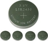 5 Stuks - BSE LIR2450 3.6V 120mAh oplaadbare Li-ion knoopcel batterij