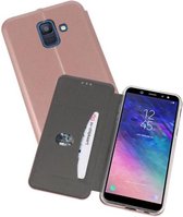 Slim Folio Case - Book Case Telefoonhoesje - Folio Flip Hoesje - Geschikt voor Samsung Galaxy A6 2018 - Roze