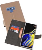 Booktype Telefoonhoesjes - Bookcase Hoesje - Wallet Case - Geschikt voor Galaxy Note 9- Goud