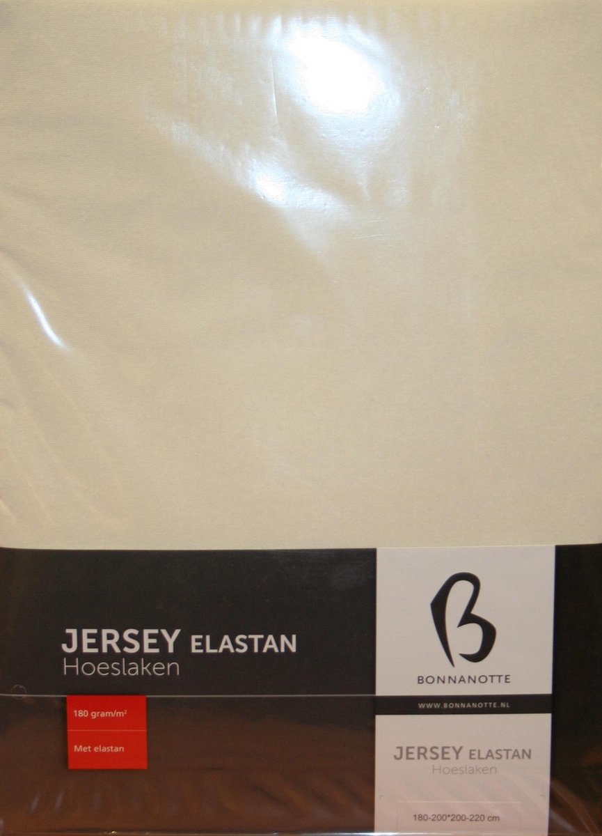 Bonnanotte Jersey Stretch Hoeslaken - off-white - 180x200/220 cm