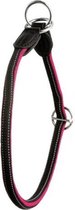 Karliehalsband met stop reflecterend met rubber zwart / rood