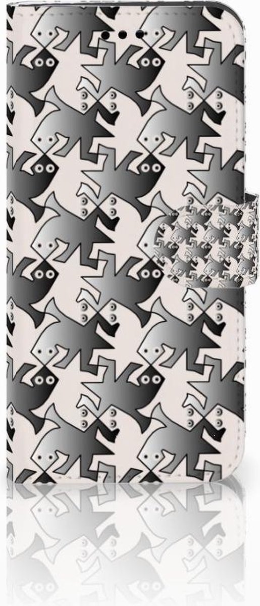 Huawei P10 Lite Telefoonhoesje met Pasjes Salamander Grey