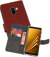 Booktype Telefoonhoesjes - Bookcase Hoesje - Wallet Case - Geschikt voor Samsung Galaxy A8 2018 - Bruin