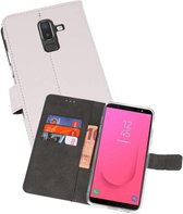 Booktype Telefoonhoesjes - Bookcase Hoesje - Wallet Case -  Geschikt voor Samsung Galaxy J8 - Wit