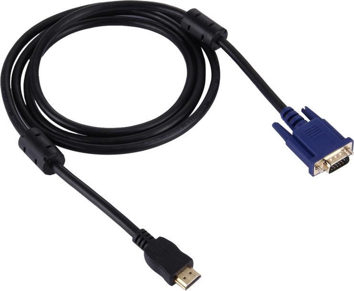 Let op type!! 1 8 m HDMI Male naar VGA mannelijke 15PIN Video Cable(Black)  | bol.com