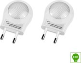 2 Stuks LED Nachtlampje met sensor | Wit | Economisch | Duurzaam |Nachtlamp | Kinderlamp | Stopcontact lamp | Slaapkamer | Hobbykamer