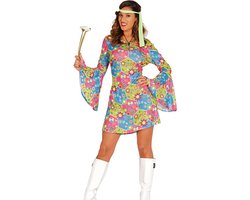 Fiestas Guirca - Hippie Dress Flower Power - maat S (36-38) - Carnavalskleding - Carnaval - carnavalskleding 2027 - Carnaval kostuum