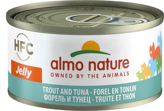 Almo Nature Natvoer voor Katten - HFC Jelly - 24 x 70g - Forel & Tonijn - 24 x 70 gram