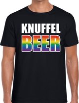Knuffel beer gaypride shirt zwart voor heren M