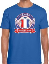 Blauw France drinking team t-shirt heren S