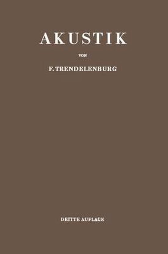 Einfuhrung in Die Akustik - cover