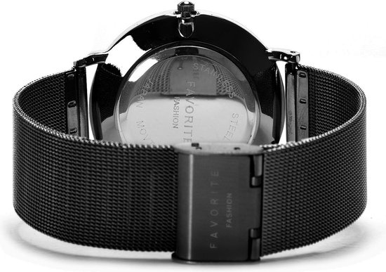 Navarra Full Black Mesh 2.0 Horloge | Zwart | Mesh band | Luxe Giftset/Cadeauset
