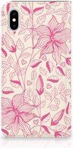 Geschikt voor iPhone Xs Max Uniek Standcase Hoesje Pink Flowers