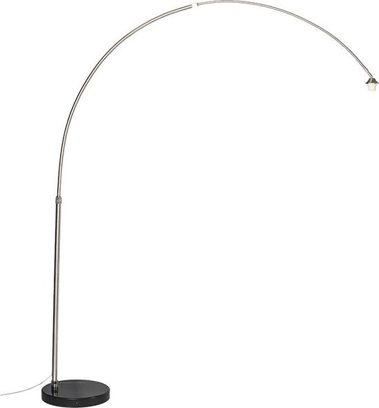 QAZQA Booglamp XXL - Moderne Staande booglamp - 1 lichts - H 2690 mm - Staal - Woonkamer