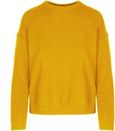 Ribbed crew neck sweater mustard
