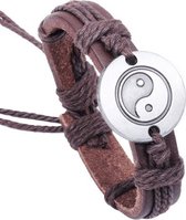 Rhylane® - Bracelet Tai Chi Tibétain en cuir marron - ajustable de 20 à 33 cm