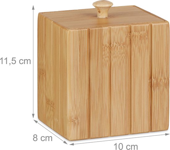Relaxdays opbergbox met deksel - kleine houten kistje - voorraadbox - kist  bamboe hout | bol.com