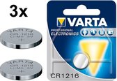3 Stuks - Varta Professional Electronics CR1216 6216 25mAh 3V knoopcel batterij