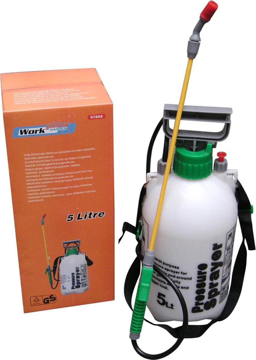 Work plus Garden hoge druksproeier - drukspuit 5 liter.