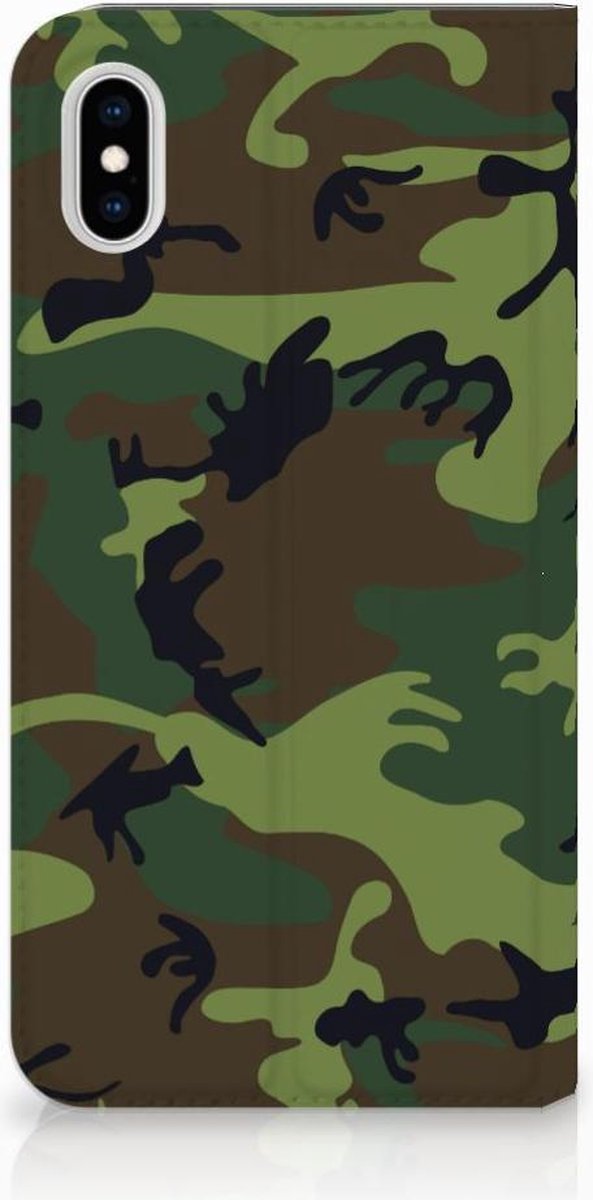 Apple iPhone Xs Max Hoesje met Magneet Army Dark