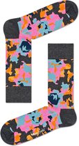 Happy Socks Abstract Flower Sokken - Grijs/Roze - Maat 36-40