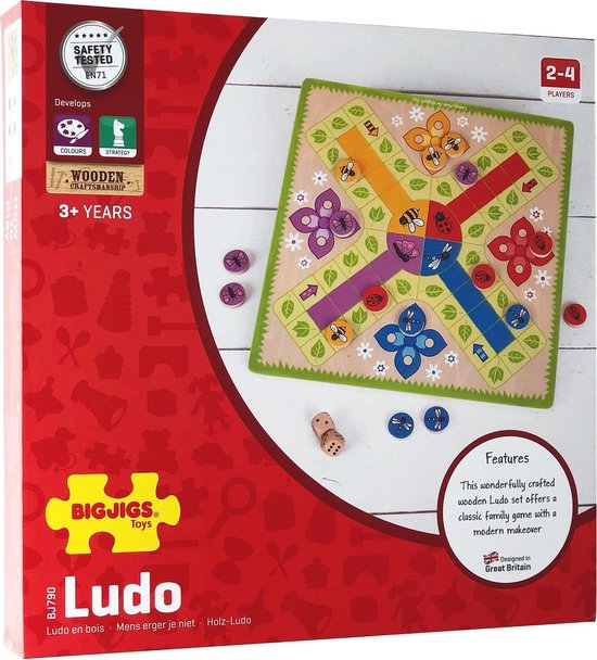 Thumbnail van een extra afbeelding van het spel Bigjigs Toys Ludo - BJ790