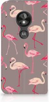 Motorola Moto E5 Play Uniek Standcase Hoesje Flamingo