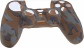Playstation 4 Controller Silicone hoesje - PS4 controller Soft Cover + Thumb Grips  Camouflage Bruin