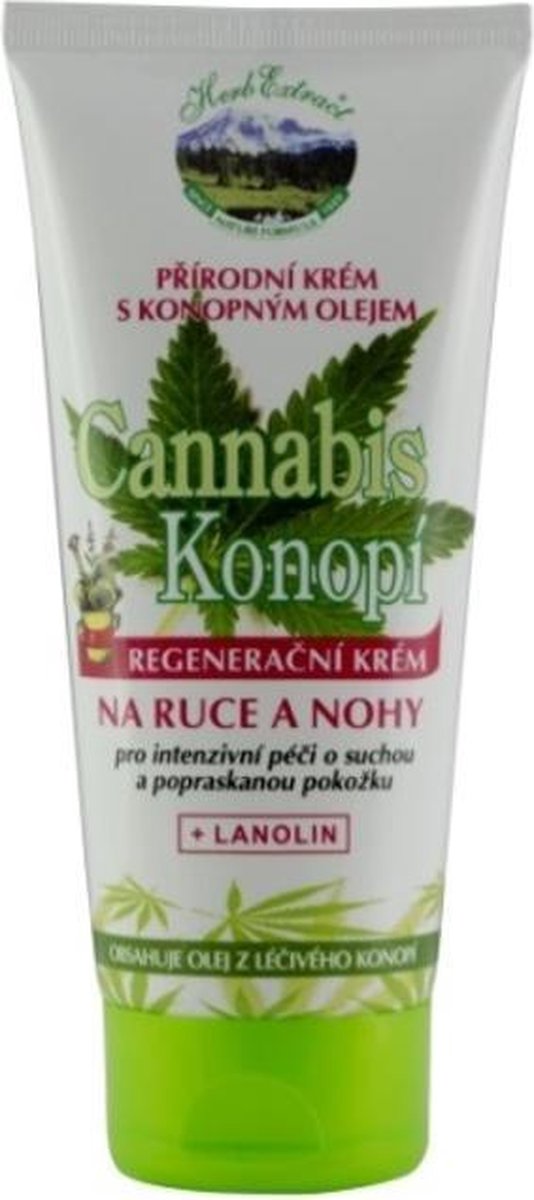 Herb Extract® Voetcrème met Cannabis olie - 200ml - werkt regenererend en ontstekingsremmend, zeer geschikt voor de droge en gebarsten huid.