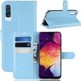 Book Case - Geschikt voor Samsung Galaxy A50 / A30s Hoesje - Lichtblauw