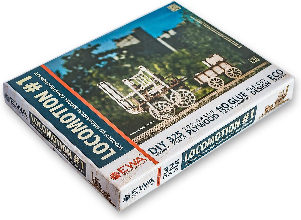 Eco-Wood-Art Locomotief - Houten Modelbouw