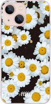 6F hoesje - geschikt voor iPhone 13 Mini -  Transparant TPU Case - Daisies #ffffff