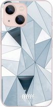 6F hoesje - geschikt voor iPhone 13 Mini -  Transparant TPU Case - Mirrored Polygon #ffffff