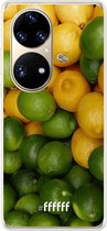 6F hoesje - geschikt voor Huawei P50 Pro -  Transparant TPU Case - Lemon & Lime #ffffff