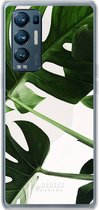 6F hoesje - geschikt voor OPPO Find X3 Neo -  Transparant TPU Case - Tropical Plants #ffffff